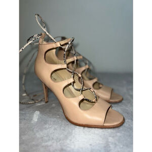 Coach Nude Neutral KIRA High Heel Lace Up Women’s 10